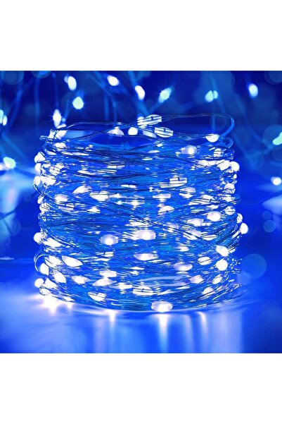 Choice سلسلة أضواء نحاسية بطول متر واحد، 10 مصابيح LED زرقاء تعمل بالبطارية، ...