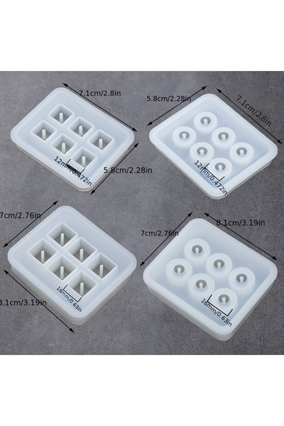 Choice White 4pcsEpoxy Resin Beads Silicone Mold,for DIY Jewelry Making - Bright and glossy surface,Perfect