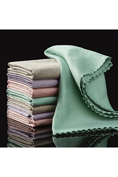 Choice ١٠ قطع من قماش تنظيف الزجاج المصنوع من الألياف الدقيقة، مقاس ٣٠×٤٠ سم،...