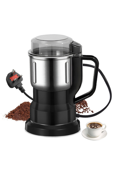 Choice مطحنة كهربائية للحبوب والمكسرات والفاصوليا والتوابل، قاعدة سوداء من المملكة المتحدة، سعة 500 مل، محضر طعام للأطفال، 200 واط، متعدد الاستخدامات