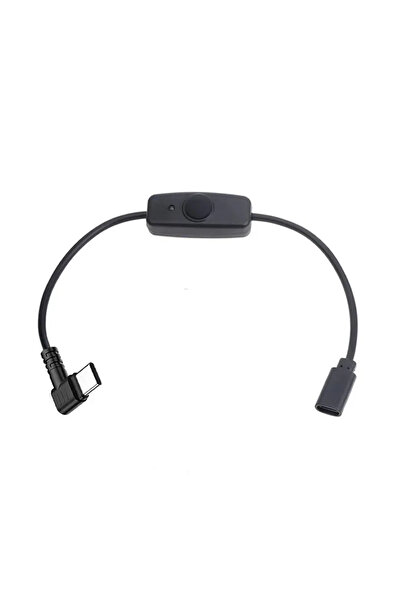 Choice كابل تمديد USB-C قصير 90 C-F - 35 سم، قطعة واحدة، مزود بمفتاح تشغيل وإ...