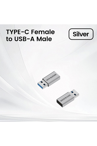 Choice محول شحن مضاد للاختراق من النوع A-C USB A/C ذكر إلى USB A/C أنثى فضي ا...