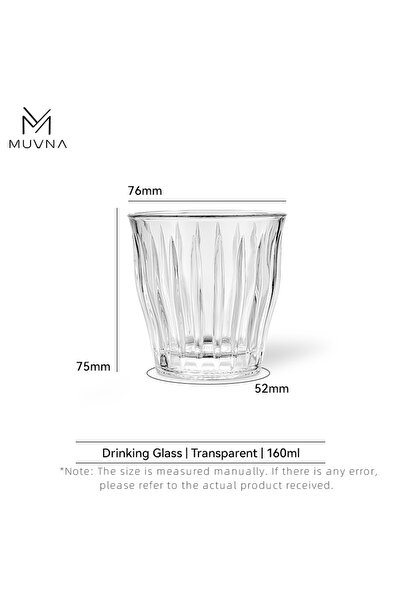 Choice كوب قهوة زجاجي شفاف MUVNA سعة 160 مل، 100 مل، 160 مل، 220 مل، 320 مل، ...