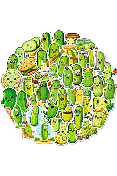 Choice مخلل 50 قطعة 50 قطعة ملصقات مخلل ملصقات الخيار ملصقات خضراء ملصق فينيل...