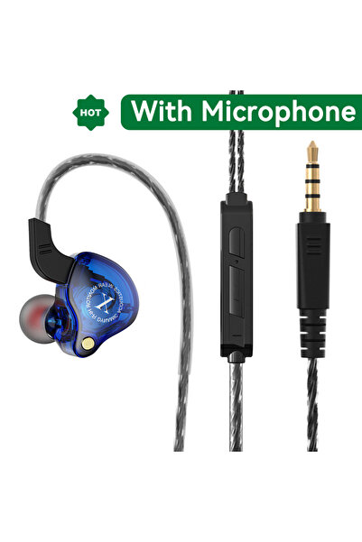 Choice سماعات رأس سلكية زرقاء مزودة بميكروفون للهواتف المحمولة، صوت جهير قوي ...