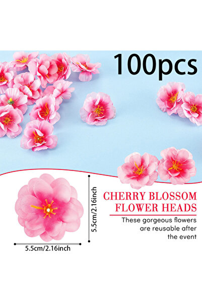 Choice 100 قطعة من رؤوس أزهار الكرز الاصطناعية الوردية، بتلات من القماش الحري...