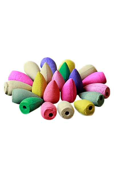 Choice 20Pcs Mix Incense 20pcs Mix Natural Reflux Incense Rose Jasmine Lavender Cones Backflow Incense Cone