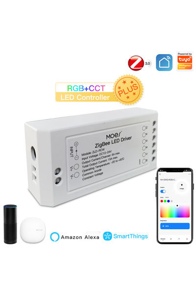 MOES 1 قطعة ZigBee RGBCCT وحدة التعتيم الذكية الجديدة ZigBee 3.0 مفتاح RGB CC...