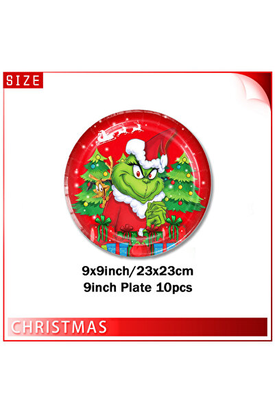 Miniso Other 9inch plate 10pcs G&Grinches Birthday Party Decorations Disposab...