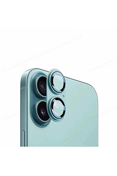 Choice لـ iP 16 16Plus أخضر آخر أحمر حلقة معدنية كاميرا زجاج مقسّى لـ IPhone ...