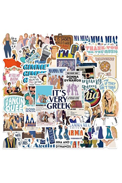 Choice ٥٠ قطعة من ملصقات فيلم "ماما ميا!"، ملصقات جرافيتي مقاومة للماء، زجاجا...