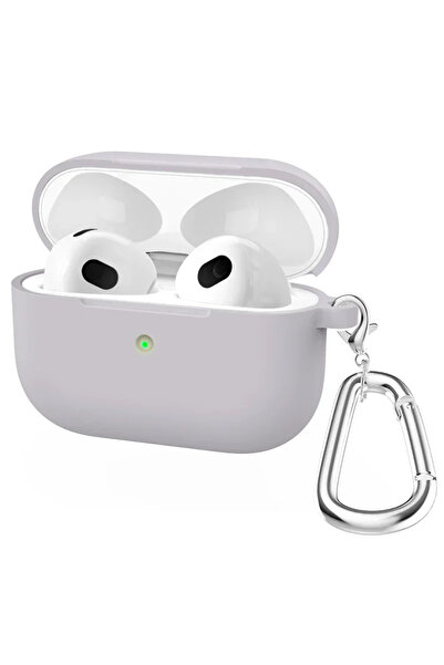 Choice أغطية سماعات أذن من السيليكون الناعم باللون الأرجواني الخزامي لأجهزة Airpods 3 09 مع غطاء رأس واقي لأجهزة Airpods 3/4