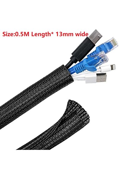 Choice غلاف كابل أسود 0.5 متر 0.5/1/3/5/10 متر كابل ذاتي الإغلاق لحماية الكاب...