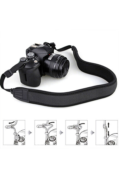 Choice حزام كاميرا أسود 1 قطعة حزام قابل للتعديل حزام كاميرا عتيق حزام كتف ور...
