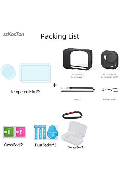 Choice جراب سيليكون لكاميرا Insta360 Ultra Action الواقية من أجل GO Ultra KIT B لكاميرا Insta360 Ultra