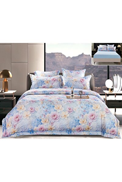 CHIRASO CHIRASO Lingerie Set, Thick Satin, 6 pieces, in box, with Fitted Sheet with ELASTIC 180x200+30cm