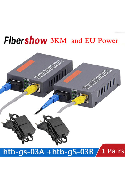 Choice محول وسائط الألياف الضوئية جيجابت بقوة 3 كم وقوة الاتحاد الأوروبي HTB-...