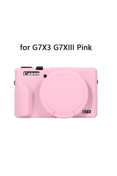 Choice جراب كاميرا من السيليكون الناعم باللون الوردي لكاميرا كانون G7X Mark I...