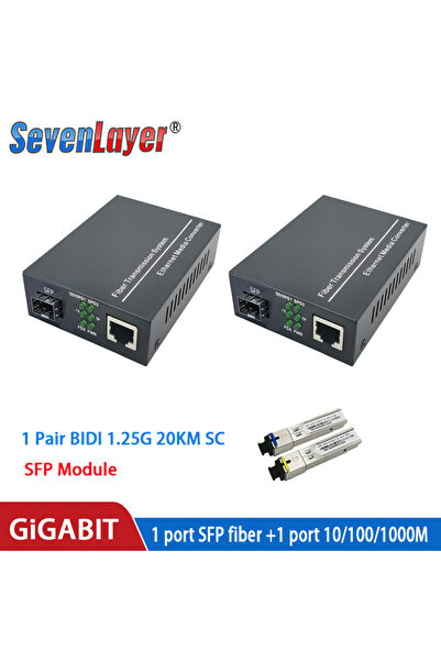 Choice EU Power SC 20km SFP Media Converter Gigabit Transceiver Module 1000Mbps Fast Ethernet RJ45 to Fiber