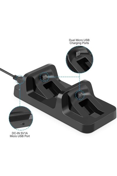 Choice black Dual Controller Charger Dock For PS4 Gamepad Charging Base Stand Holder For PlayStation 4 Co.