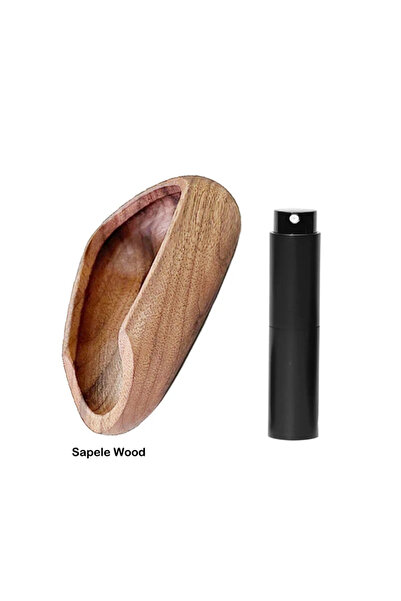 Choice مجموعة من كوب قياس حبوب القهوة من خشب السابيلي ووعاء قياس حبوب القهوة وزجاجة رش صغيرة فارغة