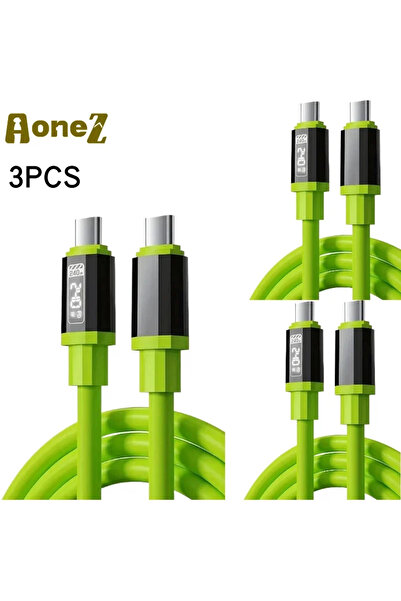 Choice 3 قطع 1.5 متر سلك شاحن عالمي من النوع C إلى USB A C عالي الطاقة 240 وات مع شاشة طاقة لـ.