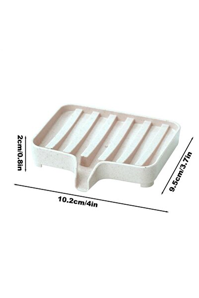 Choice Beige Soap Dish with Drain Multipurpose Household Soap Tray Shower Soap Storage Bathroom Accessories