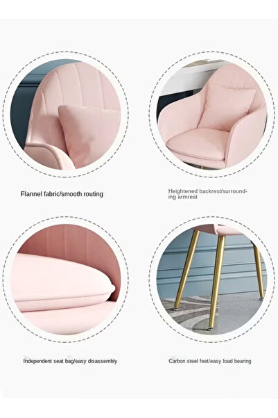 Generic Velvet Decorative Chair, Home Office Desk Chair, Suitable for Dressing Room and Bedroom