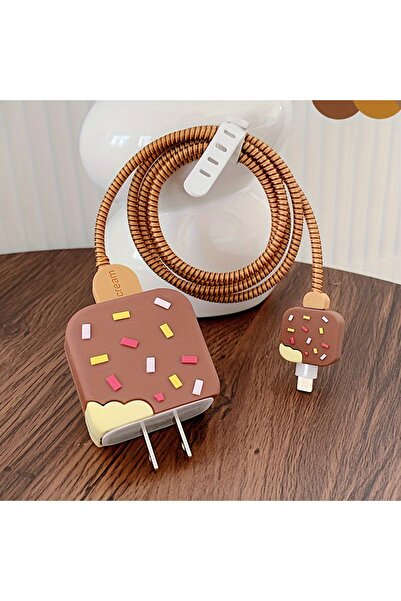 Choice 75 حافظة حماية شاحن الآيس كريم اللطيفة لجهاز iPhone 16 15 14 18W/20W م...