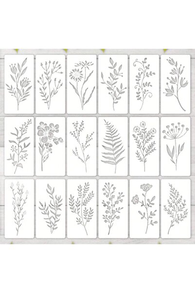 Choice مجموعة من 18 قطعة من قوالب الاستنسل البيضاء القابلة لإعادة الاستخدام المقاومة للماء للحيوانات الأليفة، مجموعة قصاصات فنية DIY، مقاس 2.95 × 5.9 بوصة