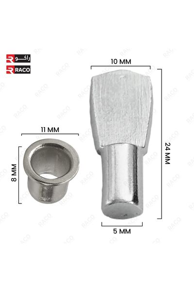 Raco Heavy Duty Metal Shelf Support Pins with Sleeves, 25 pcs Shelf Pegs for Cabinets