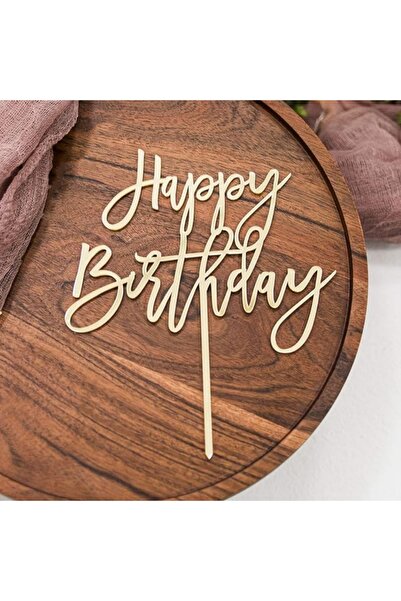 Choice 3 قطع ذهبية من زينة كعكة عيد ميلاد سعيد باللون الذهبي - اختيار ذهبي لا...