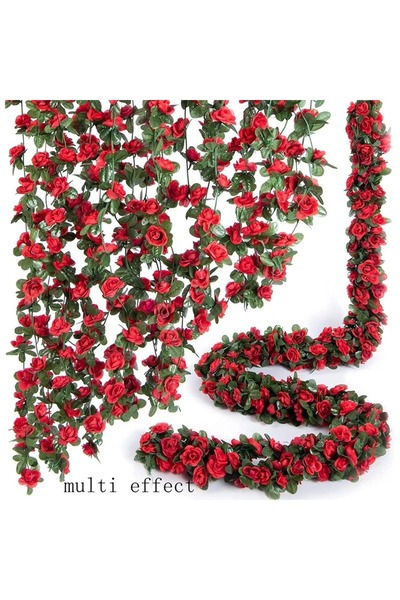 Choice 1 قطعة من زهور الورد الاصطناعي الحمراء 250 سم لتزيين غرفة المنزل في قو...