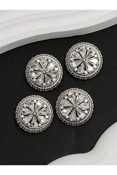 choice2 20MM-4pcs Silver 4PCS/ Large Rhinestone Luxury Buttons Of Clothing Re...