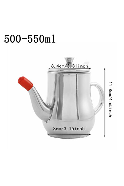 Choice 24 oz Strainer Oiler Stainless Steel Household Leak-Proof Pot Pour Oil...