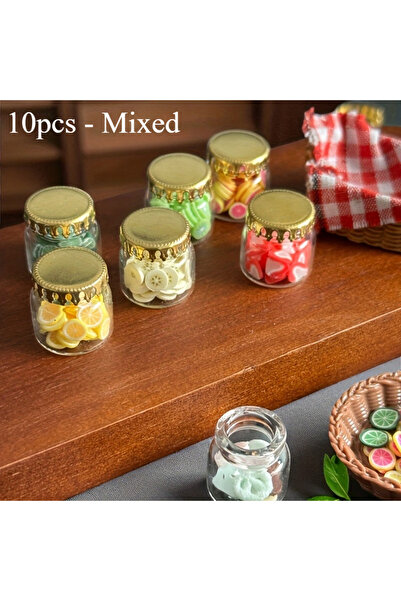 Choice 10 قطع - نماذج مصغرة من زجاجات الفاكهة الخزفية - نموذج مطبخ مصغر لطيف ...