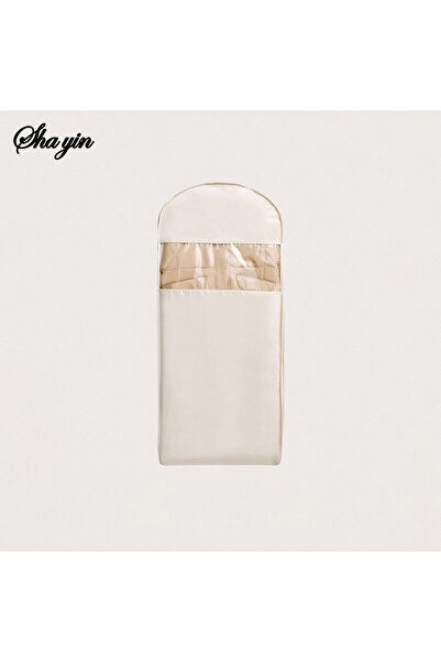 Choice Beige-L Visible Compression Hanging Bag for down Jacket - Dust Cover Clothes Storage Wardrobe Organi