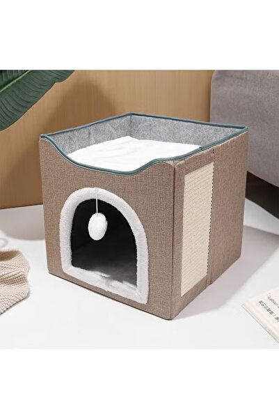 NKX بيت نوم قطط مربع مزدوج الطبقات قابل للطي