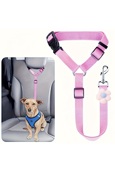 Choice Pink 1pc Dog Seat Belt for Vehicle Secure, Pet Car Tether Safety Leash for Dogs In Vehicles, Dog Sea