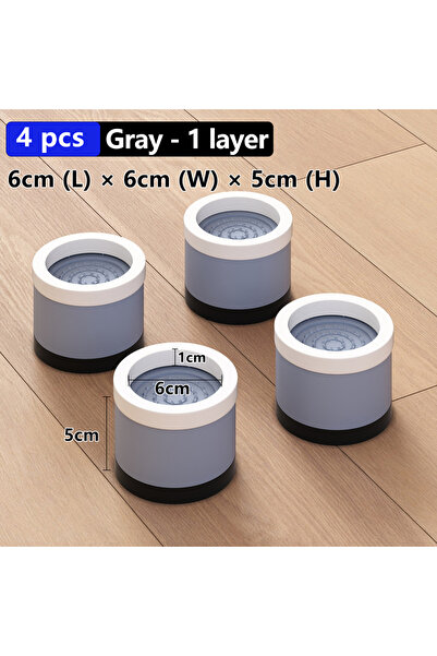 Choice وسائد أقدام قابلة للتكديس للأثاث باللون الرمادي سعة 1 لتر، 4 قطع: وسائ...