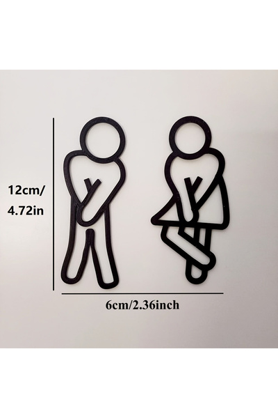 Choice زوج من لافتات أبواب دورات المياه NCS-A، لافتات حمامات عصرية للرجال وال...