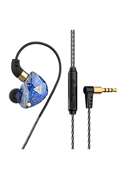 Choice سماعة رأس سلكية QKZ SK8 زرقاء، ستيريو ديناميكي عالي الدقة، جهير ثقيل، ...