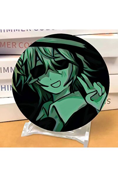 Miniso دبابيس أنمي زرقاء z5 مقاس 25x25 مم، دبابيس أزرار معدنية إبداعية، بروش، شارة اقتباسات إبداعية، ظهر ملابس