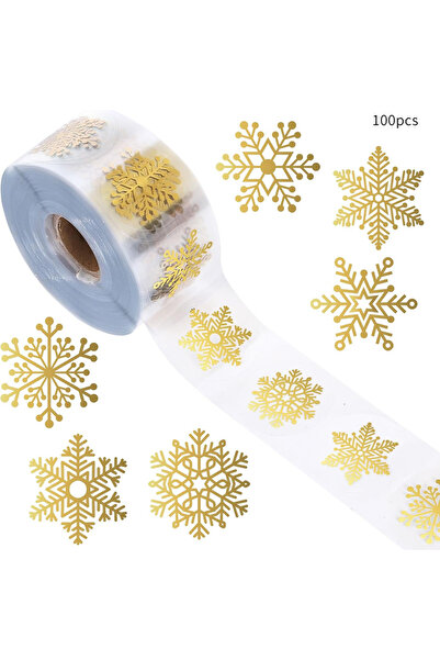 Choice 100 قطعة 100 قطعة/500 قطعة من ملصقات ندفة الثلج الذهبية لعيد الميلاد، ...