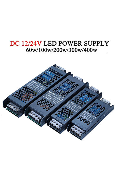 Choice محول إضاءة فائق النحافة 24 فولت 60 واط، محول طاقة تيار مستمر 12 فولت/24 فولت، مفتاح تشغيل شريط LED، مصباح