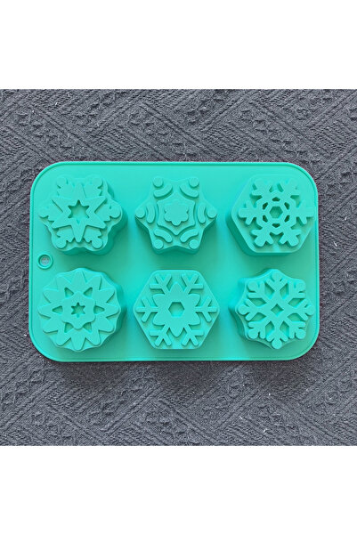 Choice 013green 1 قطعة 6 قوالب صابون سيليكون على شكل ندفة ثلج عيد الميلاد الإبداعية شموع DIY للخفافيش المتفجرة