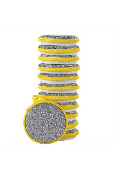 Choice 12 قطعة صفراء، 12 قطعة، إسفنجة تنظيف، وسادة تنظيف، مناديل أطباق مربعة،...