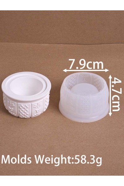 Choice1 06 Round Relief Candle Jar Silicone Mold DIY Incense Burner Ornaments...