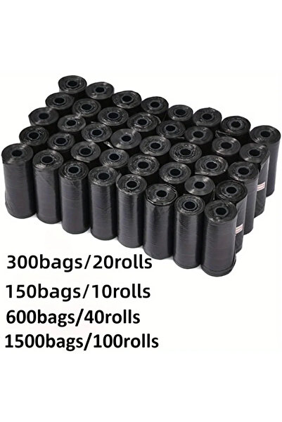 Choice3 150 كيسًا و10 لفات سوداء 300/1500 قطعة من أكياس فضلات الكلاب، أكياس نفايات الحيوانات الأليفة المحمولة، متينة ومقاومة للتسرب للحيوانات الأليفة