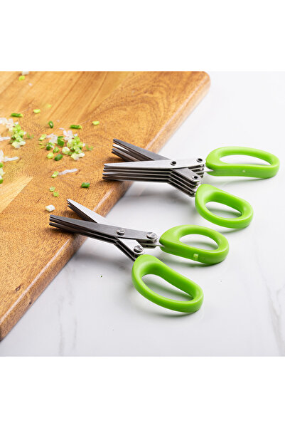 Choice مقص مطبخ متعدد الوظائف من الفولاذ المقاوم للصدأ، مكون من 3 أو 5 طبقات، قطعة واحدة، لتقطيع الفلفل.